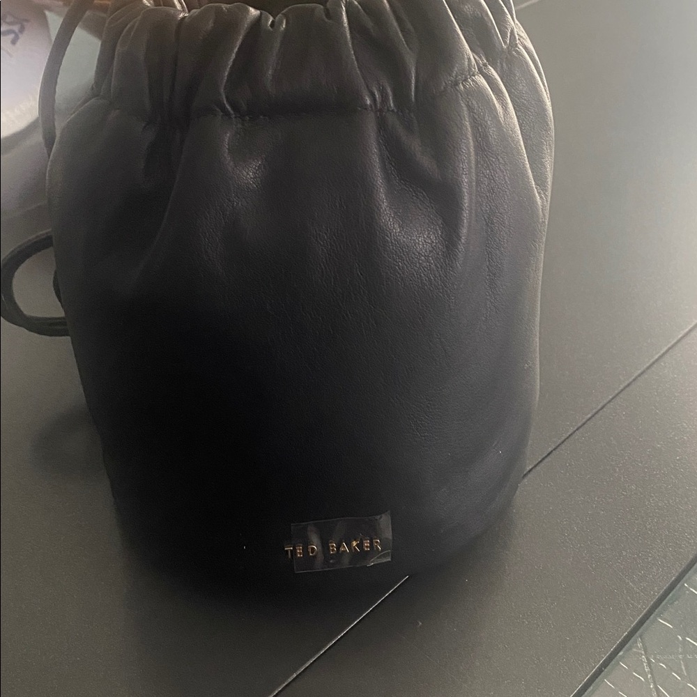 Ted Baker Black Drawstring  Small Bucket Bag